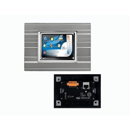 Icp Das 2.8'' High Resolution TFT Color Touch, support PoE Ethernet Port and RS 485 Gray Panel TPD-283-M2